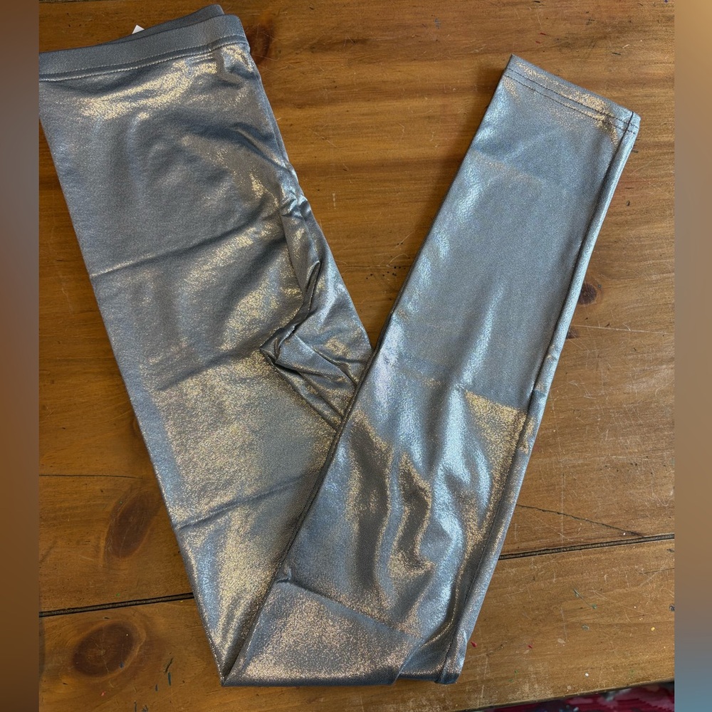 Old Navy Girls' Shimmery Silver Leggings